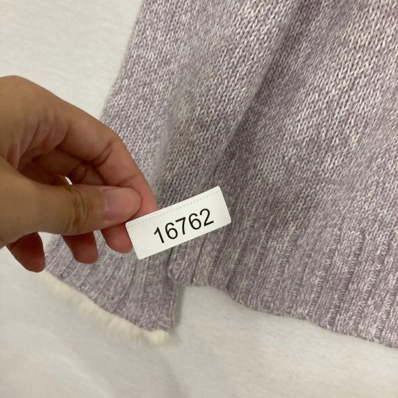 New Norton McNaughton Light Purple Fur Trim Soft Cozy Pullover Sweater Large - Picture 11 of 11